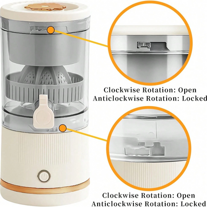 Portable USB Charging Mini Juicer, Fast Squeezer for Orange, Lemon & Grapefruit