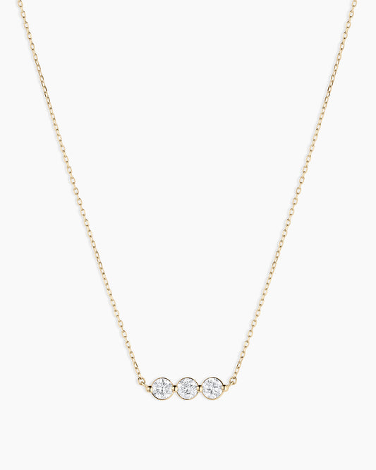 14K Lab Grown Diamond Halo Row Necklace