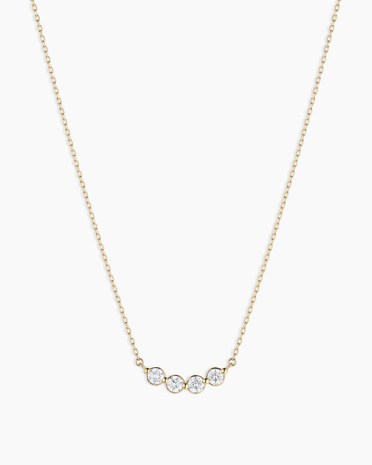 14K Lab Grown Diamond Halo Cluster Necklace