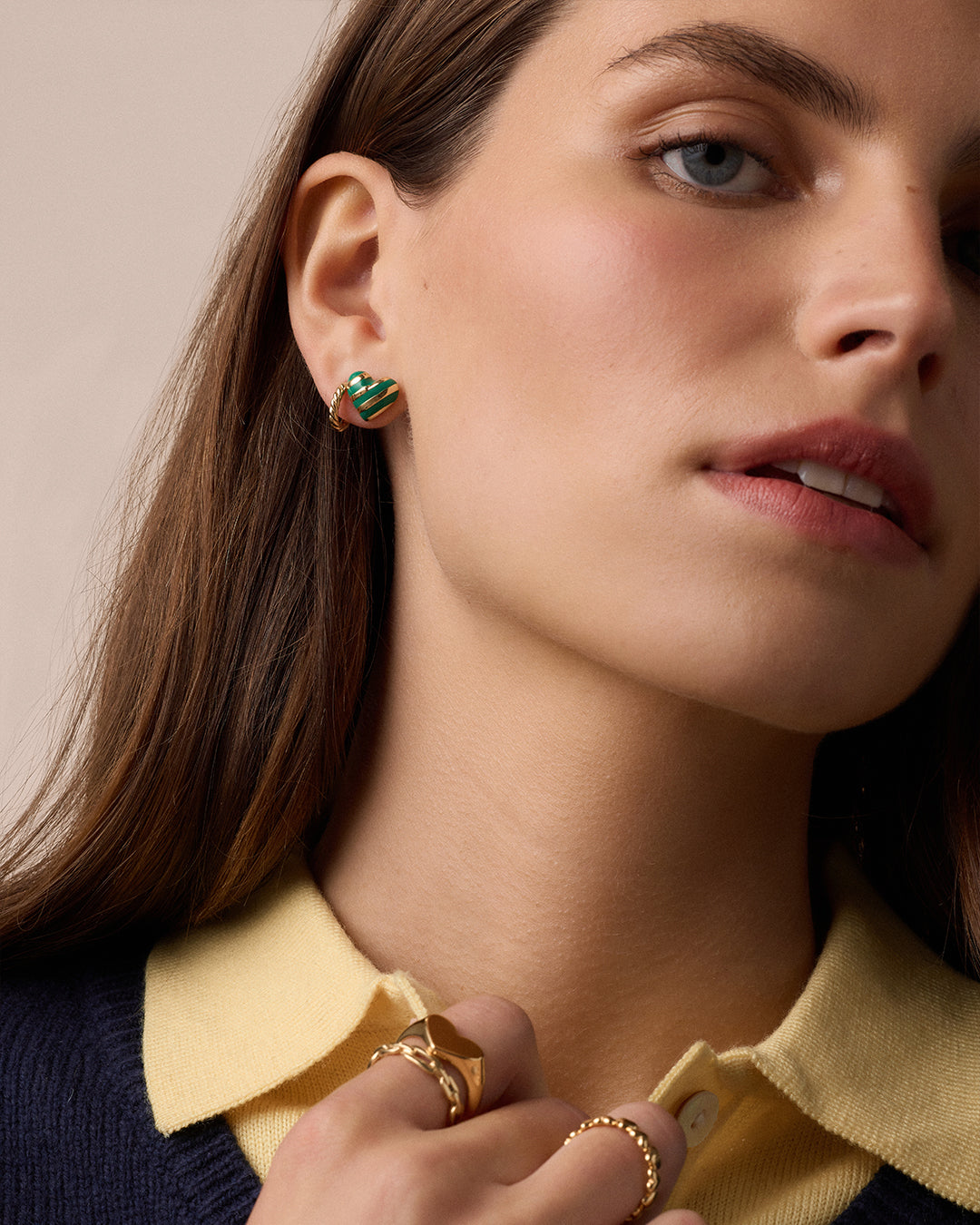 Campbell Enamel Heart Studs