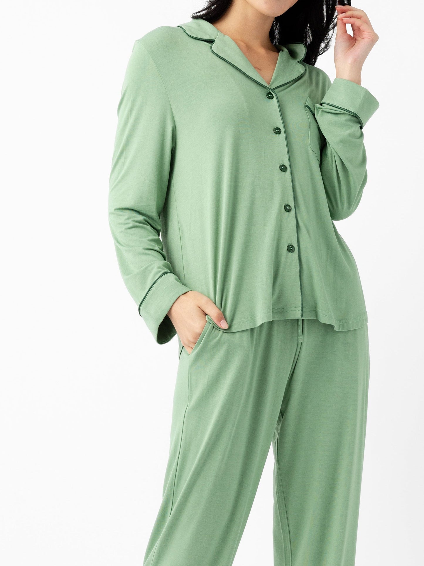 Women's Bamboo Stretch-Knit Long Sleeve Pajama Set - Last Chance