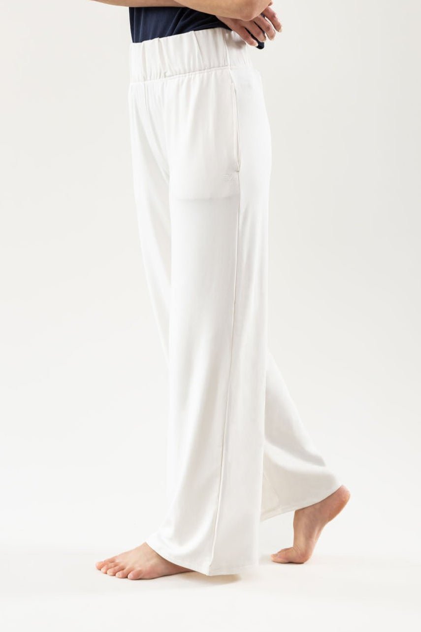 Women's Brushed Bamboo Wide Leg Pull On Pant & Pullover Crew Set