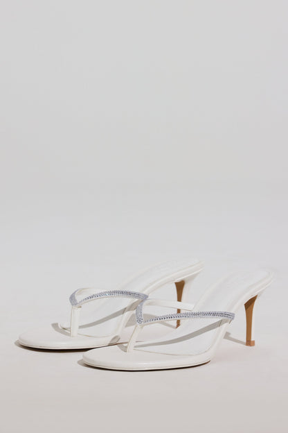 Heeled Sandal in White