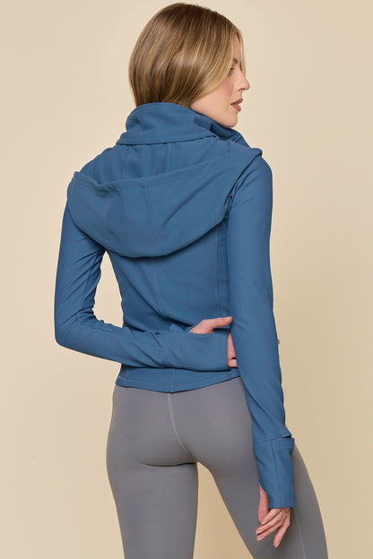 Corset Zip Jacket - Marine Blue