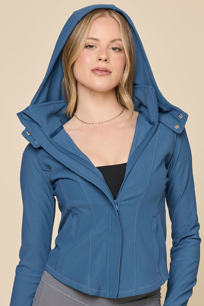 Corset Zip Jacket - Marine Blue