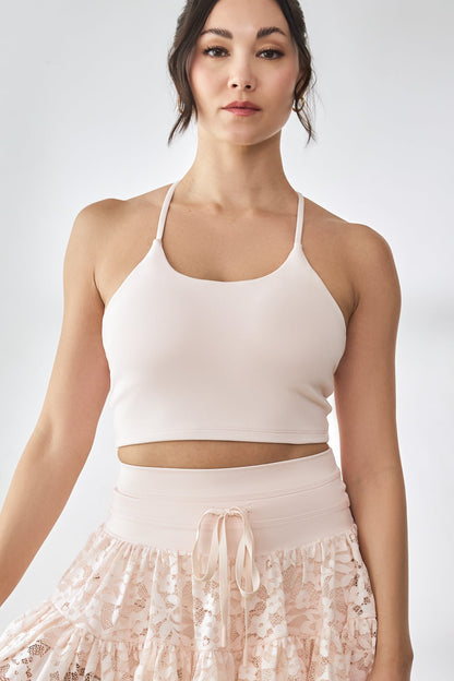 Flexy Crop Top with Bow - Tutu Pink