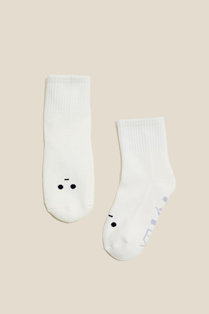 Mixed Emotions Crew Socks - Meh Face