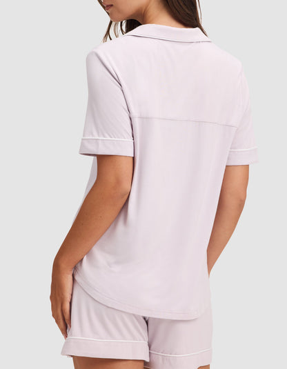 Women's Bamboo Stretch-Knit Short Sleeve Pajama Top